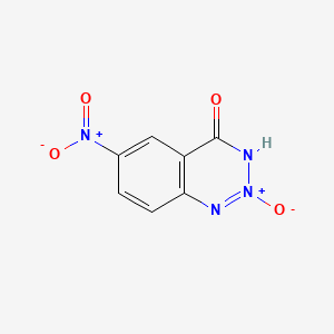molecular formula C7H4N4O4 B12680512 6-Nitro-1,2,3-benzotriazin-4(1H)-one 2-oxide CAS No. 89403-85-0
