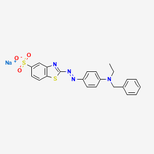 molecular formula C22H19N4NaO3S2 B12680597 Sodium 2-((4-(benzylethylamino)phenyl)azo)benzothiazole-5-sulphonate CAS No. 69412-86-8