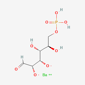 molecular formula C6H11BaO9P B12680636 barium(2+);(2S,3R,4S,5R)-4,5-dihydroxy-1-oxo-6-phosphonooxyhexane-2,3-diolate CAS No. 94030-87-2