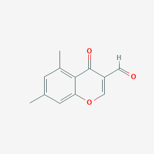 molecular formula C12H10O3 B1268066 5,7-Dimethyl-4-oxo-4H-chromene-3-carbaldehyde CAS No. 62484-76-8