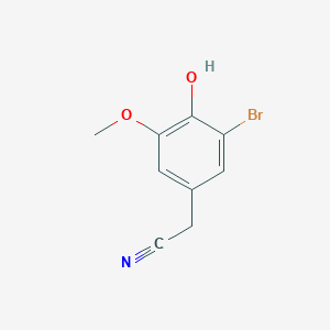 molecular formula C9H8BrNO2 B1268075 3-溴-4-羟基-5-甲氧基苯乙腈 CAS No. 81038-44-0