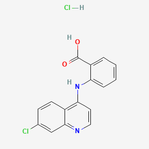 molecular formula C16H14Cl2N2O2 B12680762 2-(7-Chloroquinolin-4-yl)anthranilic acid hidrochloride CAS No. 53560-21-7