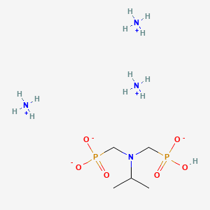 molecular formula C5H24N4O6P2 B12680773 Triammonium hydrogen (((1-methylethyl)imino)bis(methylene))bisphosphonate CAS No. 94107-77-4