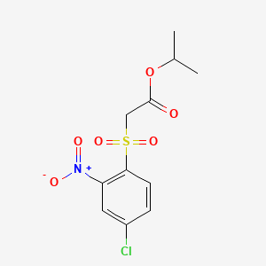 molecular formula C11H12ClNO6S B12680784 Acetic acid, ((4-chloro-2-nitrophenyl)sulfonyl)-, 1-methylethyl ester CAS No. 139326-52-6
