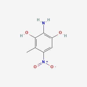 molecular formula C7H8N2O4 B12680867 2,4-Dihydroxyamino-6-nitrotoluene CAS No. 185376-54-9
