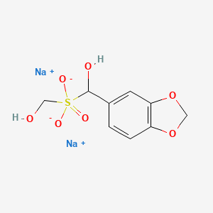 molecular formula C9H10Na2O7S B12680915 Sodium (1,3-benzodioxol-5-yl)dihydroxymethyl monosulphite CAS No. 94349-31-2