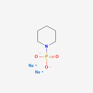molecular formula C5H10NNa2O3P B12680988 Phosphonic acid, 1-piperidinyl-, disodium salt CAS No. 117018-90-3