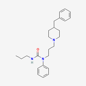 molecular formula C25H35N3O B12681006 Urea, N-phenyl-N-(3-(4-(phenylmethyl)-1-piperidinyl)propyl)-N'-propyl- CAS No. 333795-22-5