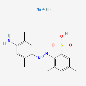 molecular formula C16H20N3NaO3S B12681093 Sodium 4-((4-amino-2,5-xylyl)azo)-m-xylene-5-sulphonate CAS No. 6970-21-4