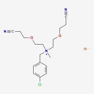 molecular formula C18H25BrClN3O2 B12681102 (p-Chlorobenzyl)bis(2-(2-cyanoethoxy)ethyl)methylammonium bromide CAS No. 94276-06-9