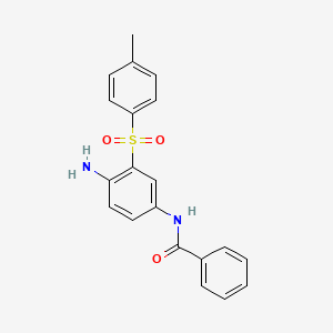 molecular formula C20H18N2O3S B12681140 N-(4-Amino-3-((p-tolyl)sulphonyl)phenyl)benzamide CAS No. 85237-58-7