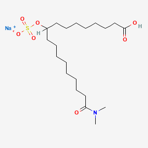 molecular formula C20H38NNaO7S B12681192 Sodium hydrogen N,N-dimethyl-10-(sulphonatooxy)octadecanamidate CAS No. 67834-95-1
