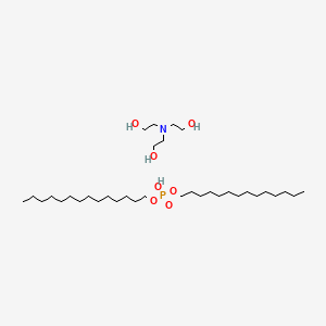 molecular formula C34H74NO7P B12681221 Tris(2-hydroxyethyl)ammonium ditetradecyl phosphate CAS No. 66046-06-8