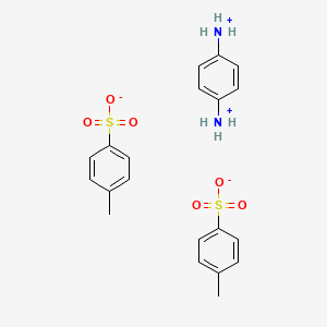 molecular formula C20H24N2O6S2 B12681324 Benzene-1,4-diammonium bis(4-methylbenzenesulphonate) CAS No. 94441-90-4