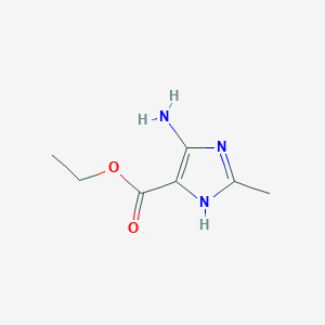molecular formula C7H11N3O2 B1268136 ethyl 4-amino-2-methyl-1H-imidazole-5-carboxylate CAS No. 32704-58-8