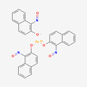 molecular formula C30H18FeN3O6 B12681374 Iron, tris(1-nitroso-2-naphthalenolato-O,O')- CAS No. 16061-01-1