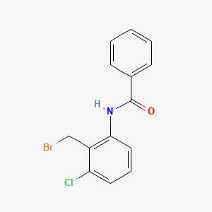 molecular formula C14H11BrClNO B12681375 N-[2-(bromomethyl)-3-chlorophenyl]benzamide CAS No. 42313-44-0