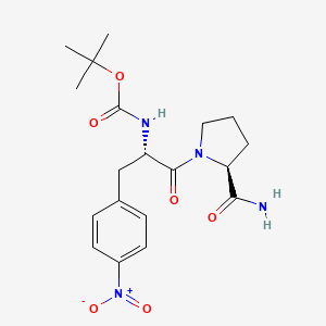 molecular formula C19H26N4O6 B12681418 N-(tert-Butoxycarbonyl)-4-nitro-3-phenyl-L-alanyl-L-prolinamide CAS No. 73385-89-4