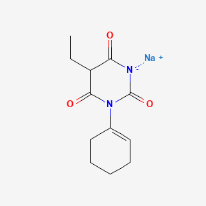 molecular formula C12H15N2NaO3 B12681419 Sodium 1-(1-cyclohexen-1-yl)-5-ethylbarbiturate CAS No. 94201-50-0