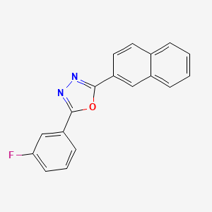 molecular formula C18H11FN2O B12681468 2-(3-Fluorophenyl)-5-(2-naphthyl)-1,3,4-oxadiazole CAS No. 68047-42-7