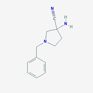 molecular formula C12H15N3 B126815 3-Amino-1-benzylpyrrolidine-3-carbonitrile CAS No. 145090-28-4