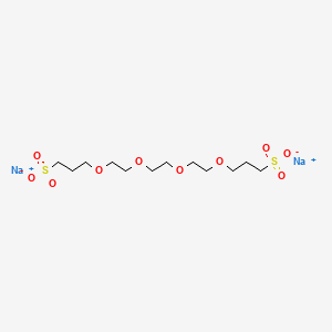 molecular formula C12H24Na2O10S2 B12681521 Disodium (ethylenebis(oxyethyleneoxy))bispropanesulphonate CAS No. 52286-85-8