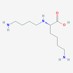 molecular formula C10H23N3O2 B12681527 N2-(4-Aminobutyl)-L-lysinamide CAS No. 34994-04-2
