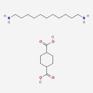 molecular formula C19H38N2O4 B12681535 Cyclohexane-1,4-dicarboxylic acid;undecane-1,11-diamine CAS No. 52734-17-5