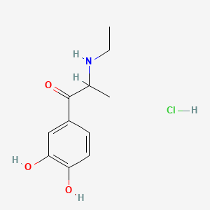 molecular formula C11H16ClNO3 B12681566 1-(3,4-Dihydroxyphenyl)-2-(ethylamino)propan-1-one hydrochloride CAS No. 93776-99-9