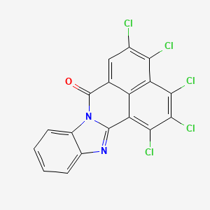 molecular formula C18H5Cl5N2O B12681570 Pentachloro-7H-benzimidazo(2,1-a)benz(de)isoquinolin-7-one CAS No. 85508-05-0