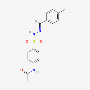 molecular formula C16H17N3O3S B12681644 N-(4-((2-(4-Methylbenzylidene)hydrazino)sulfonyl)phenyl)acetamide CAS No. 5462-43-1