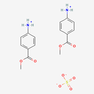 molecular formula C16H20N2O8S B12681708 Bis(p-(methoxycarbonyl)phenylammonium) sulphate CAS No. 83763-44-4