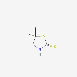 molecular formula C5H9NS2 B12681725 5,5-Dimethyl-1,3-thiazolidine-2-thione CAS No. 64050-49-3