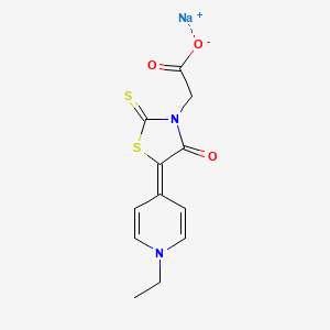 molecular formula C12H11N2NaO3S2 B12681804 Sodium 5-(1-ethylpyridin-4(1H)-ylidene)-4-oxo-2-thioxothiazolidin-3-acetate CAS No. 85050-07-3