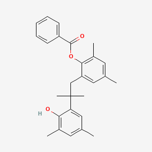 molecular formula C27H30O3 B12681844 2-(1-(2-(Benzoyloxy)-3,5-dimethylphenyl)-2-isobutyl)-4,6-xylenol CAS No. 74728-03-3