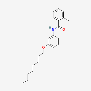 molecular formula C22H29NO2 B12681890 Benzamide, 2-methyl-N-(3-(octyloxy)phenyl)- CAS No. 55814-44-3