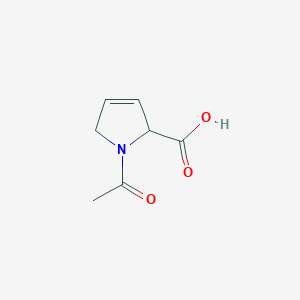 molecular formula C7H9NO3 B1268195 1-Acetyl-2,5-dihydro-1H-pyrrole-2-carboxylic acid CAS No. 76945-40-9