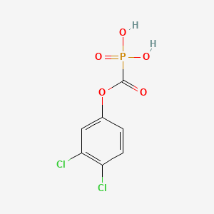 molecular formula C7H5Cl2O5P B12682043 Phosphinecarboxylic acid, dihydroxy-, 3,4-dichlorophenyl ester, oxide CAS No. 74270-34-1