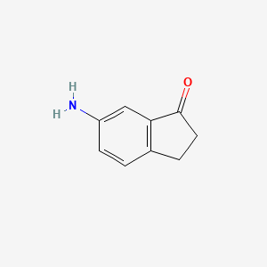molecular formula C9H9NO B1268205 6-Aminoindanone CAS No. 69975-65-1