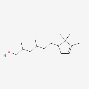 molecular formula C16H30O B12682080 beta,delta,2,2,3-Pentamethylcyclopent-3-ene-1-hexanol CAS No. 94200-28-9