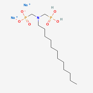 molecular formula C14H31NNa2O6P2 B12682095 Disodium dihydrogen ((dodecylimino)bis(methylene))bisphosphonate CAS No. 94087-52-2