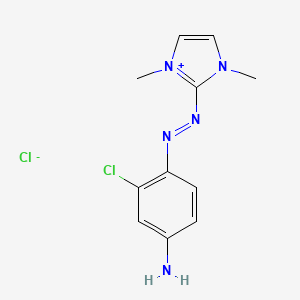 molecular formula C11H13Cl2N5 B12682106 2-((4-Amino-2-chlorophenyl)azo)-1,3-dimethyl-1H-imidazolium chloride CAS No. 73447-48-0
