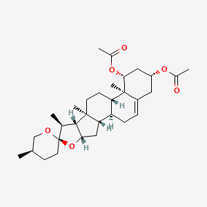 molecular formula C31H46O6 B12682163 Spirost-5-ene-1,3-diol, diacetate, (1beta,3beta,25R)- CAS No. 6155-50-6