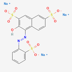 molecular formula C16H9N2Na3O10S3 B12682164 Trisodium 3-hydroxy-4-((2-sulphonatophenyl)azo)naphthalene-2,7-disulphonate CAS No. 93942-40-6