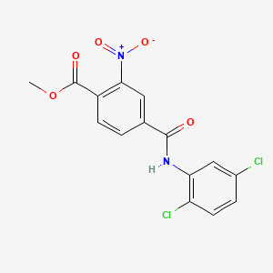 molecular formula C15H10Cl2N2O5 B12682172 Methyl 4-(((2,5-dichlorophenyl)amino)carbonyl)-2-nitrobenzoate CAS No. 83929-47-9