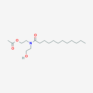 molecular formula C18H35NO4 B12682195 N,N-Bis(2-hydroxyethyl)dodecanamide monoacetate CAS No. 94139-13-6