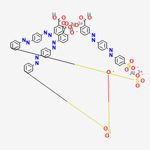 molecular formula C57H36Al2N12O18S3 B12682210 Trialuminium bis(5-((4-((4-sulphonatophenyl)azo)phenyl)azo)salicylate) CAS No. 84681-82-3