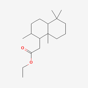 molecular formula C18H32O2 B12682255 Ethyl decahydro-2,5,5,8a-tetramethylnaphthalene-1-acetate CAS No. 94231-53-5