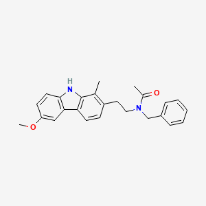molecular formula C25H26N2O2 B12682283 N-[2-(6-Methoxy-1-methyl-9H-carbazol-2-yl)ethyl]-N-(phenylmethyl)acetamide CAS No. 93841-55-5