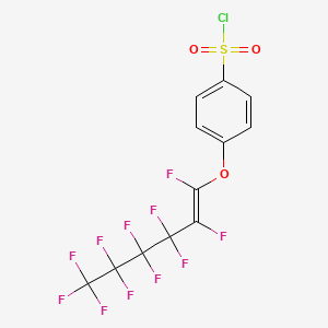 molecular formula C12H4ClF11O3S B12682420 p-((Undecafluorohexenyl)oxy)benzenesulphonyl chloride CAS No. 59493-82-2
